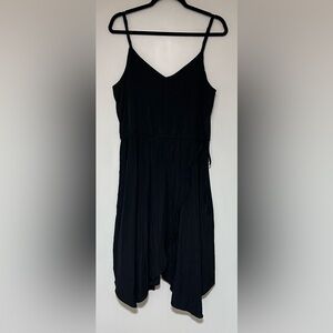 Gap Faux Wrap Black Sleeveless V Front Dress Size 10 NWT